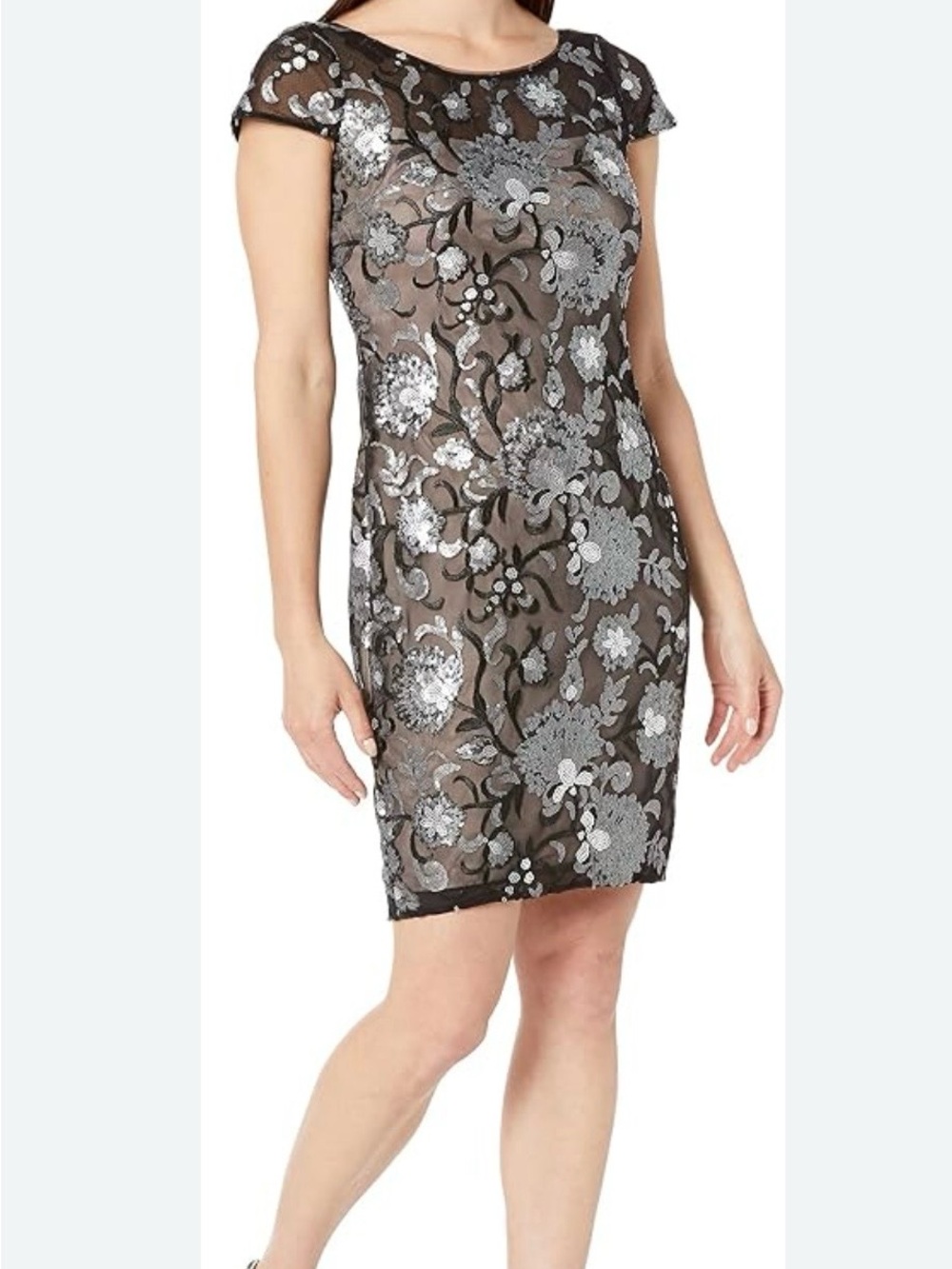 Calvin Klein Black and Silver Sequin dress - size 2
